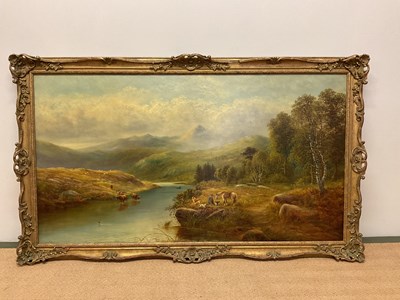 Lot 288 - HENRY HARRIS (1852-1926); a large oil on...