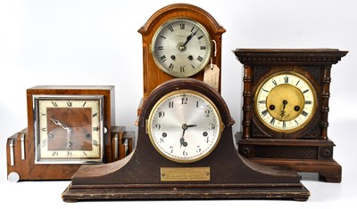 Lot 115 - Four early/mid-20th century mantel clocks,...