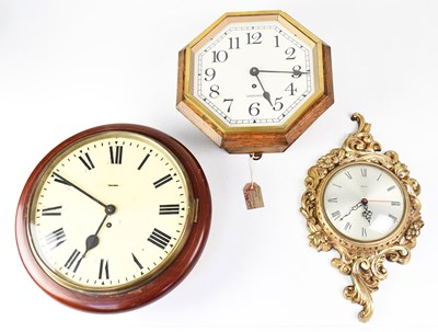 Lot 128 - Three wall clocks, comprising a Garrard...