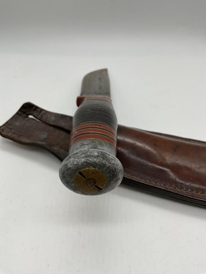 Lot 36 - A Wade and Butcher hunting knife with leather...