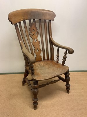 Lot 675 - A grandfather ash and elm Windsor chair,...