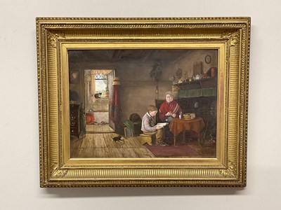 Lot 316 - UNATTRIBUTED; oil on porcelain, a woman and...