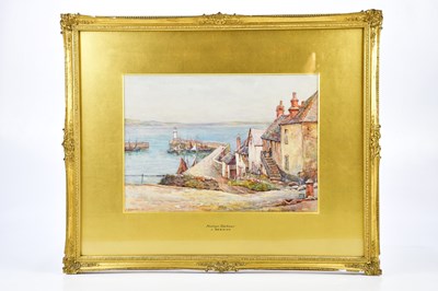 Lot 2483 - J BESWICK; watercolour, 'Newlyn Harbour',...