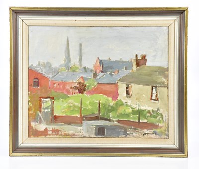 Lot 305 - A J THOMPSON; oil on canvas, view of Hyde,...