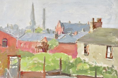 Lot 1645 - A J THOMPSON; oil on canvas, view of Hyde,...