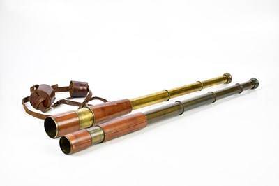 Lot 2167 - Two leather mounted telescopes including a...