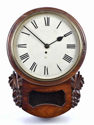 Lot 341 - A 19th century mahogany cased wall clock, the...