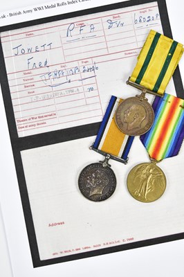 Lot 1522 - WWI medal trial comprising War Medal, Victory...