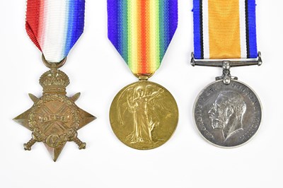 Lot 1603 - Three WWI medals, a pair comprising War and...