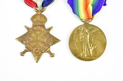 Lot 1604 - Two WWI medals to different people, a Victory...