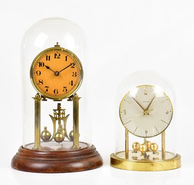 Lot 2142 - Two brass anniversary type clocks including a...