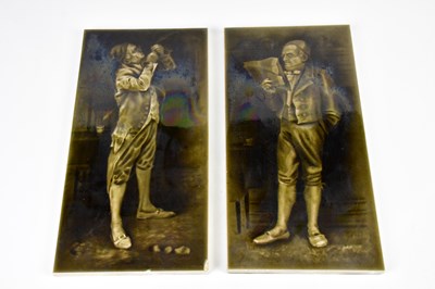 Lot 1415A - A pair of early 20th century ceramic tiles...