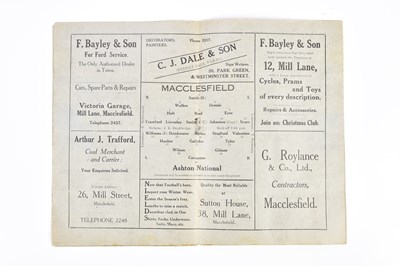 Lot 2295 - MACCLESFIELD FOOTBALL CLUB; two early season...