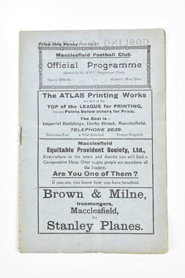 Lot 2295 - MACCLESFIELD FOOTBALL CLUB; two early season...