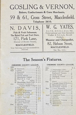 Lot 2295 - MACCLESFIELD FOOTBALL CLUB; two early season...