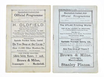 Lot 2295 - MACCLESFIELD FOOTBALL CLUB; two early season...