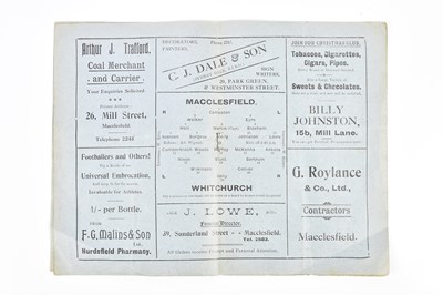 Lot 2295 - MACCLESFIELD FOOTBALL CLUB; two early season...