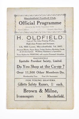 Lot 2295 - MACCLESFIELD FOOTBALL CLUB; two early season...