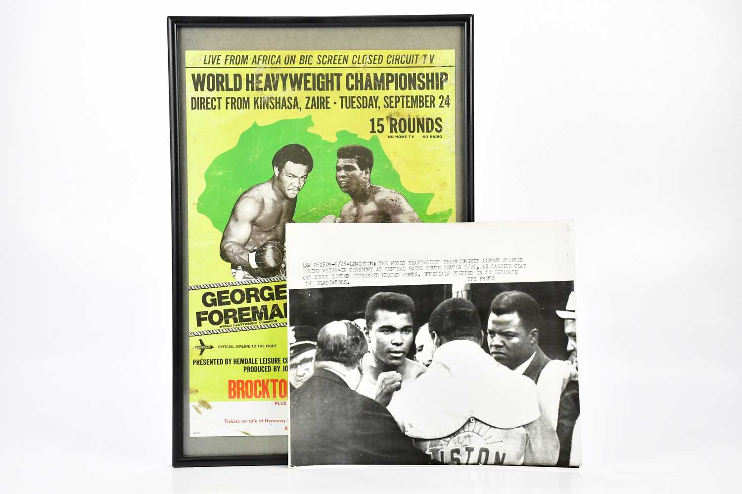 Lot 2376 - MUHAMMAD ALI VS GEORGE FOREMAN; a poster...