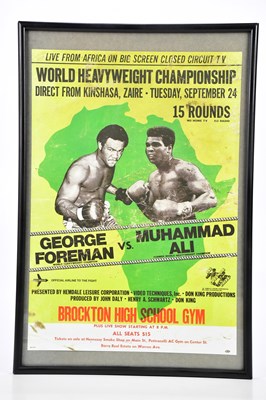 Lot 2376 - MUHAMMAD ALI VS GEORGE FOREMAN; a poster...