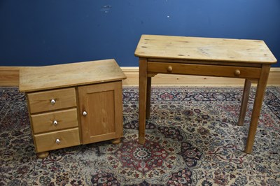 Lot 294 - An old pine side table, width 93cm, depth 47cm,...