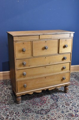 Lot 284 - A Victorian pine chest of drawers, with three...