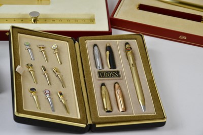 Lot 845 - CROSS; a vintage salesman's sample pen set,...
