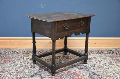 Lot 289 - An 18th century and later oak side table with...