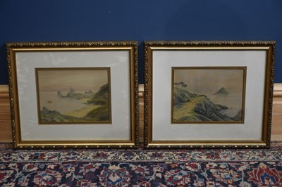 Lot 2528 - J H BOEL; a pair of watercolours, coastal and...