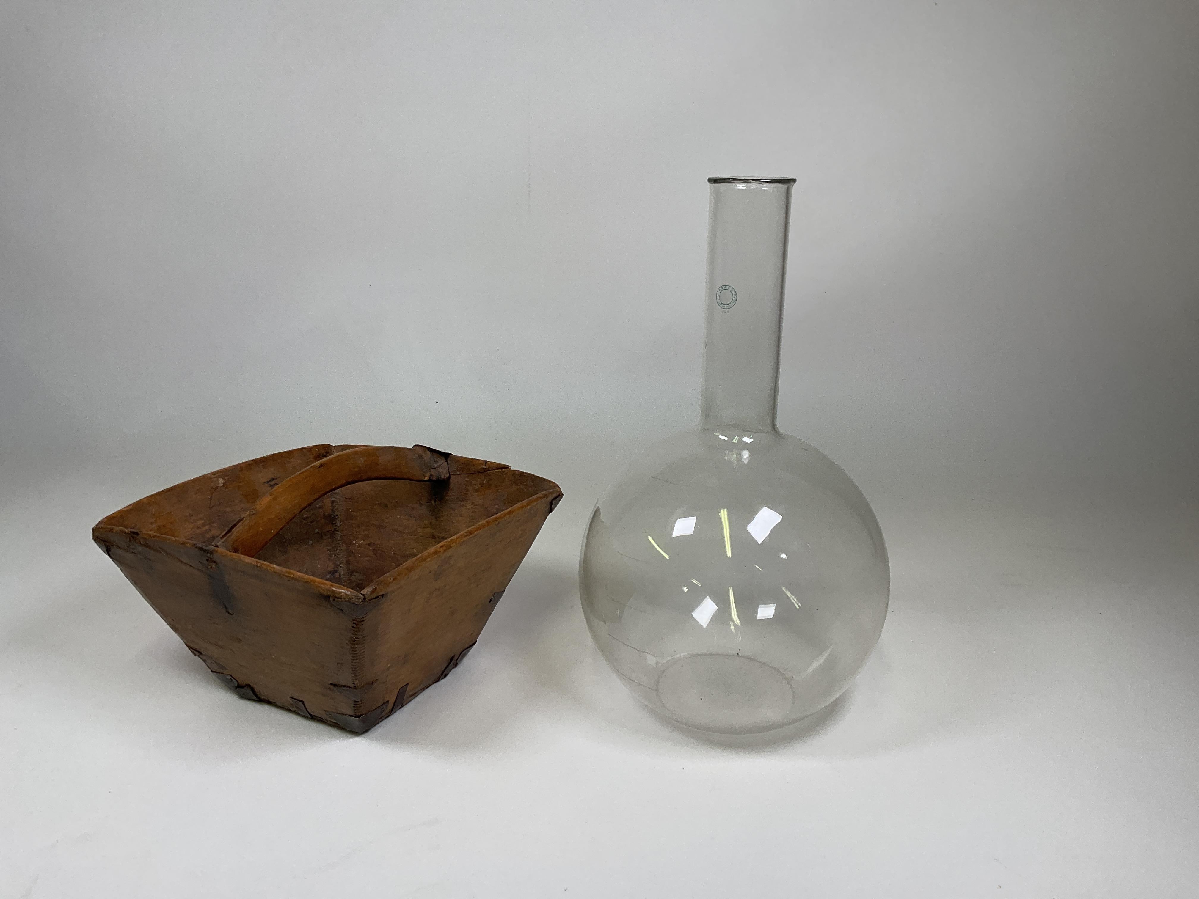 Lot 37 - A large ten litre Pyrex round bottom flask,