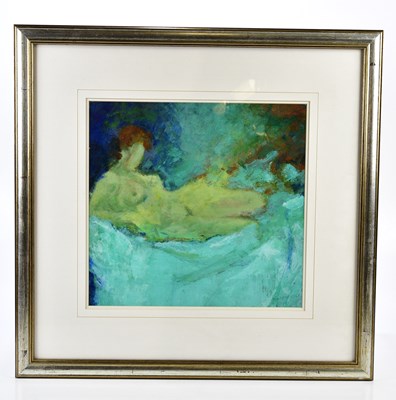 Lot 2631 - KEN MERLEY; gouache, study of a nude, signed...