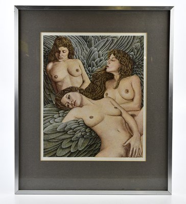 Lot 2623 - ELSON; watercolour, study of three female...