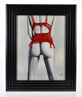 Lot 2650 - EROTICA; oil on board by M Davidson, study of...