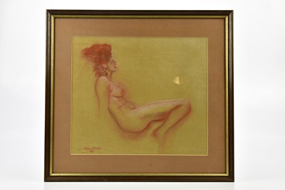 Lot 2622 - ALAN SHAW; pastel, study of female nude,...