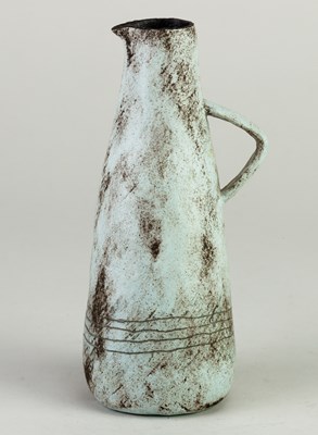 Lot 730 - SUSAN DISLEY: a tapered stoneware jug covered...