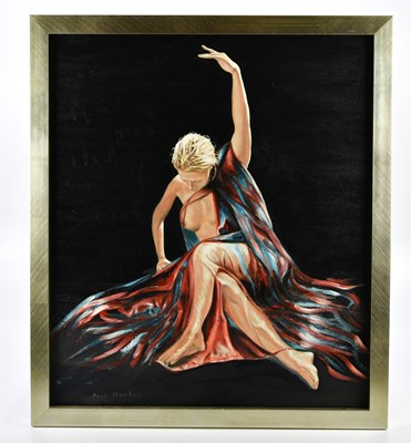 Lot 2639 - ALAN HAWKINS; oil on canvas, nude female...