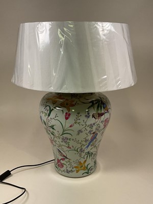 Lot 571 - RAFFLES; a ceramic table lamp base with shade,...