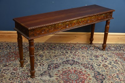 Lot 191 - A reproduction cherrywood console table with...