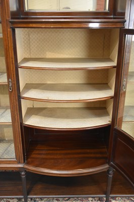 Lot 23 - An Edwardian inlaid mahogany display cabinet,...