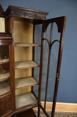 Lot 23 - An Edwardian inlaid mahogany display cabinet,...