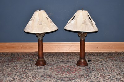 Lot 2209 - A pair of modern gilt metal on turned wood...