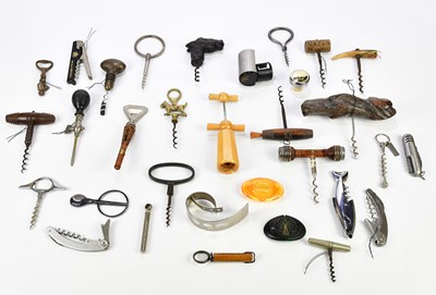 Lot 1071 - A collection of vintage and modern corkscrews,...