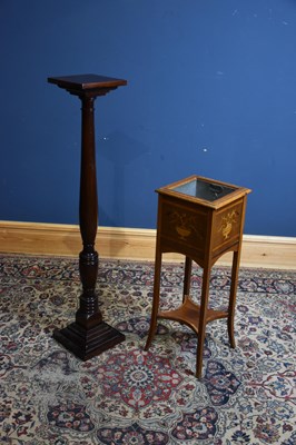 Lot 149 - An Edwardian inlaid mahogany jardiniere stand,...