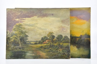 Lot 2573 - COLE; two 19th century oils on canvas,...