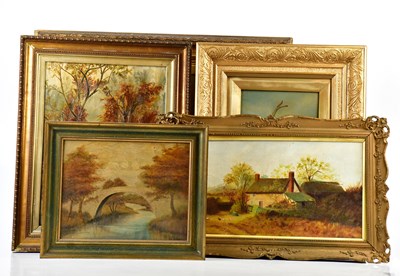 Lot 2559 - WATLER; oil on board, rural bridge, signed...