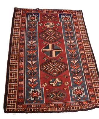 Lot 355 - A Caucasian hand woven rug, worked with...