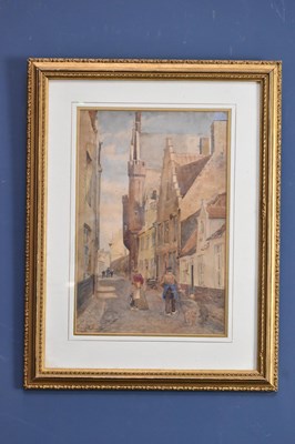 Lot 2504 - J AUMONIER; watercolour, figures in...