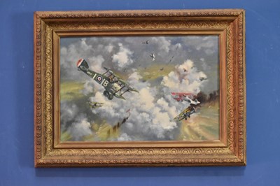 Lot 2574 - AFTER FRANK WOOTON; oil on board, 'Dog Fight'...