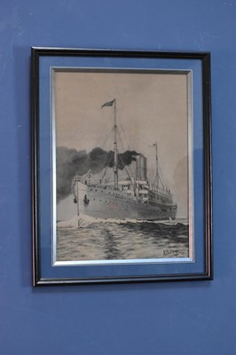 Lot 2518 - H BATEMAN; pencil drawing, 'Port Kingston',...