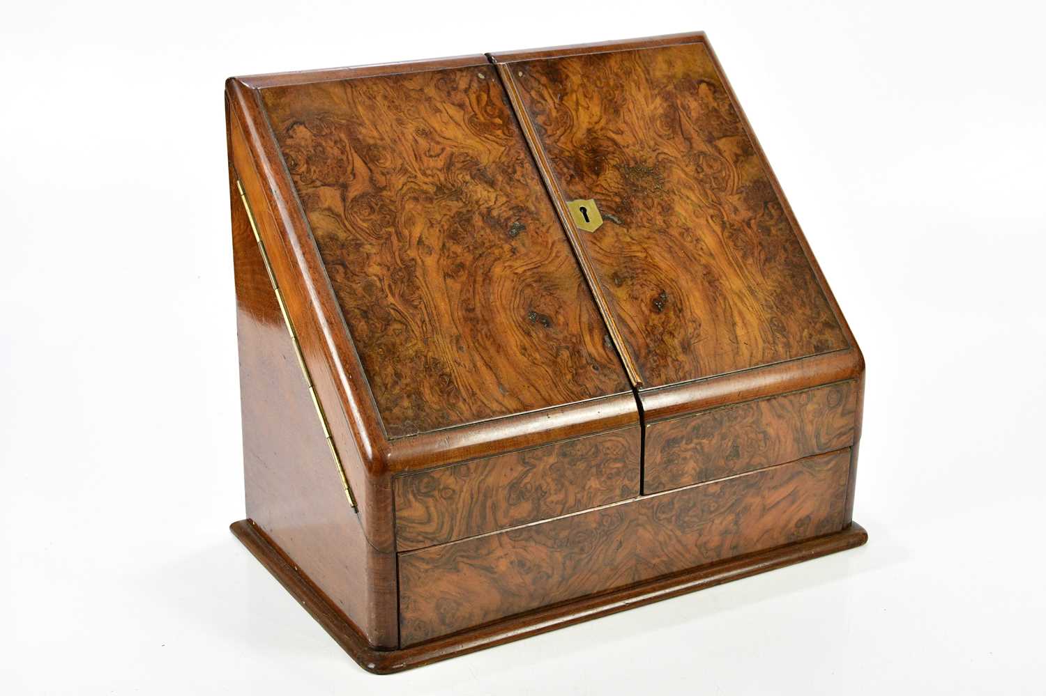 Lot 494 - A Victorian walnut stationery cabinet, with...